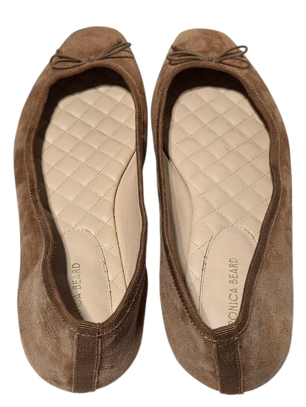 VERONICA BEARD SQUARE TOED BEATRIX SUEDE BALLET FLAT HAZELWOOD SZ 10